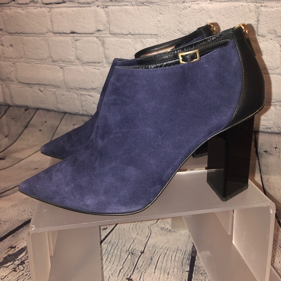 Jimmy Choo Vaunt Suède Bootie in Ink/Black - Picture 3 of 12